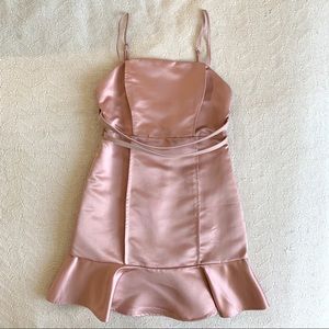 Pink Satin Holly Dress, Small NWT